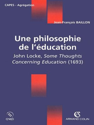 cover image of Une philosophie de l'éducation